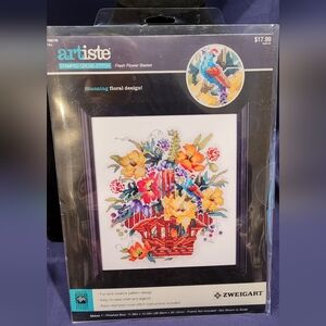Cross Stitch by Zweigart "Fresh Flower Basket"
